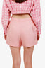 Balmain Pink Gold Button High Waist Shorts Size 38