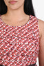 Oscar de la Renta White/Red Tweed Sleeveless Dress Size 10