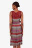 Missoni Red/Multicolour Metallic Stripe Sleeveless Mini Dress Size 42