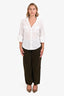 Citizens of Humanity Olive Green 'Lyra' Wide Leg Crop Corduroy Pants Size 27