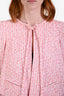 Pre-loved Chanel™ 2016 Pink Cotton Blend High Low Neck Tie Blazer Size 34
