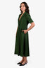 Brandon Maxwell Dark Green Double Breasted Maxi Dress Size 10