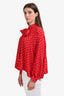 Balenciaga Red/White Silk Polka Dot Blouse Size 34