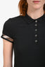 Burberry Black Check Short Sleeve Polo Shirt Size XS