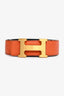 Hermès Orange/Black Leather Reversible H-Buckle 'Constance' Belt Size 80