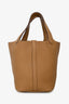 Hermès Tan Clemence Leather Pitcotin Lock 18 Bag with Twilly
