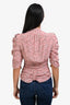 Isabel Marant Pink Floral Ruffle Three-Quarter Sleeve Blouse Size 36