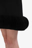 Valentino Black Wool 'Pages' Hemline Short Sleeve Dress Size 44