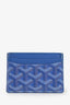 Goyard Blue Goyardine Leather 'Saint-Sulpice' Card Holder