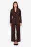 Hermès Brown Wool Single Breasted Two-piece Suit Size 34