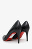 Christian Louboutin Black Leather Round Toe Heels Size 42