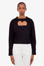Proenza Schouler Black Cotton Heart Cut-Out Top Size S