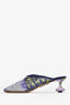 Loewe Purple/Green Sequin 'Floral Toy' Mules Size 38