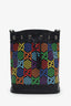 Gucci Black/Multicolour Coated Canvas GG Psychedelic Bucket Bag