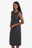 Dolce & Gabbana Grey Wool Side Snap Shift Dress Size 42