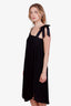 Pre-loved Chanel™ Black Silk Knit Ribbon Bow Sleeveless Knee-Length Dress Size 36