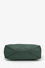 Burberry Green Embossed Check Leather Tote Bag with Strap