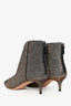 Alexandre Birman Gold/Black Glitter Ankle Boot Kitten Heels Size 39