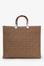 Fendi Taupe Mesh Medium Sunshine Shopper Tote With Strap