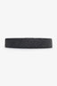 Salvatore Ferragamo Black/Grey Leather Logo Belt Size 46 Mens