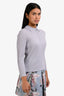 Vince Light Purple Wool Ribbed Collared 3/4 Sleeve Top Size M