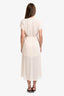 Reformation Off White Deep-V Neck Short Sleeve Midi Dress Size S
