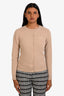 Miu Miu 2023 Beige Cashmere Logo Cardigan Size 36
