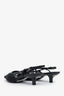 Gucci Black Mesh Crystal Embellished GG Slingback Kitten Heels Size 39.5
