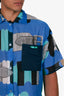 Hermès Blue Cotton "Bride a Bloc" Beach Combi Short Sleeve Shirt Size 38 Mens