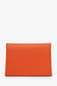 Hermès Orange Leather Calvi Card Holder