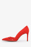 Prada Red Suede Cut-Out Pumps Size 36.5