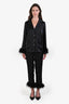 Nadine Merabi Black Satin 'Darcy' Pajama Set Size S