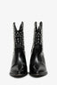 The Kooples Black Leather Silver Stud Western Boots Size 38