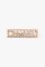 Pre-loved Chanel™ 2017 Gold Tone Metal Crystal Embellished Logo Rectangular Brooch