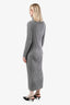 Lisa Yang Grey Cashmere Ribbed Turtleneck Maxi Dress Size 0