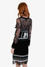 Ermanno Scervino Black Velvet Lace Detail Dress Size 40