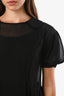 Comme des Garcons Black Sheer Peter Pan Collar Midi Dress Size XS