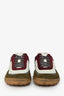 Pre-loved Chanel™ Burgundy/White Suede Canvas CC Low Top Sneakers Size 38.5
