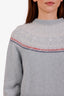 Thom Browne Blue Fair Isle Cashmere Mohair Crewneck Sweater Size 48