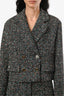 Sandro Black/Multicolour Tweed Double Breasted Cropped Blazer + Mini Short Set Size 34