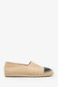 Pre-loved Chanel™ Nude/Black Leather Cap Toe CC Espadrilles Size 39