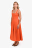 Staud Orange Wells Poplin Maxi Dress Size 6