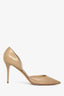 Jimmy Choo Beige Patent Leather 'Addison' d'Orsay Pumps Size 39
