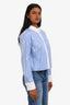 Veronica Beard Blue Striped Sequined Button Down Shirt Size 2
