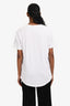 Balmain White Cotton Velvet Graphic T-Shirt Size S