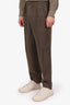 Ralph Lauren Purple Label Olive Linen Straight Leg Trousers Size 32 Mens