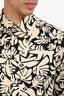 Marni Cream/Black Cotton Patterned Long Sleeve Button Down Shirt Mens