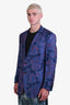 Etro Navy Blue/Red Silk Paisley Patterned Blazer Size 56 Men's
