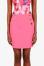 Balmain Pink Gold Button Detail Mini Skirt Size 38