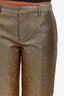 DSquared2 Gold Jacquard Cropped Straight Leg Pants Size 42